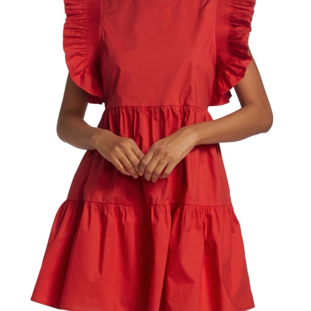 English Factory Vibrant Red Dress